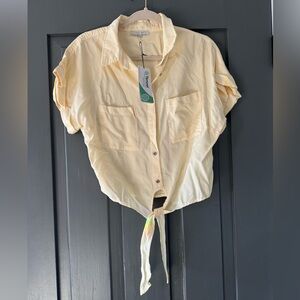 NWT Love Tree Crop Tie Shirt, Women’s Large